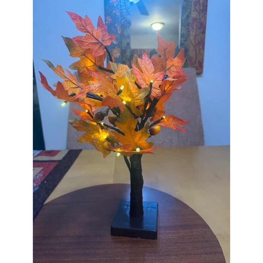 Lit fall tree display